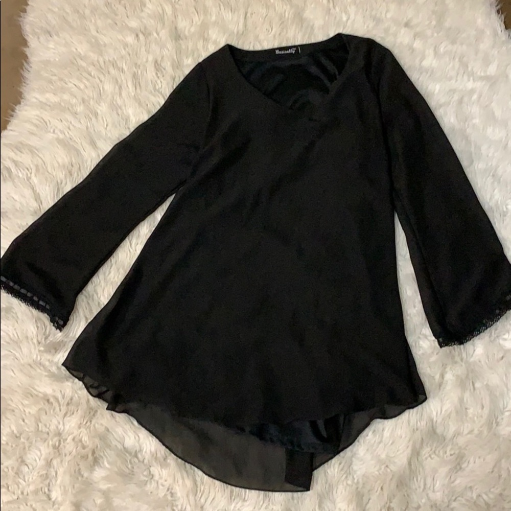 Boutique open back black dress